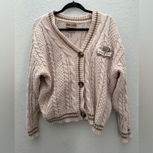 Taylor Swift The Tortured Poets Department Cardigan XS SM Cream Brown TTPD Merch